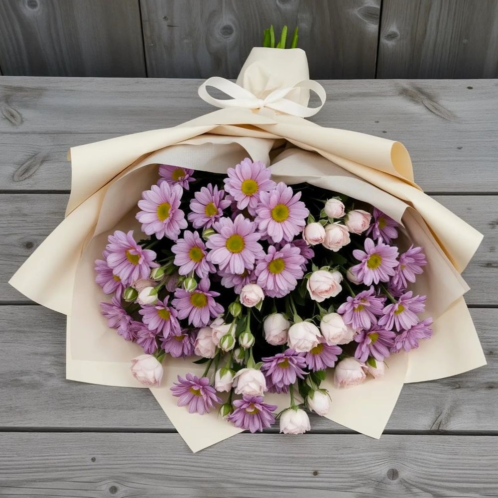 Букет цветов из: Розы и Хризантемы в Ермишь
