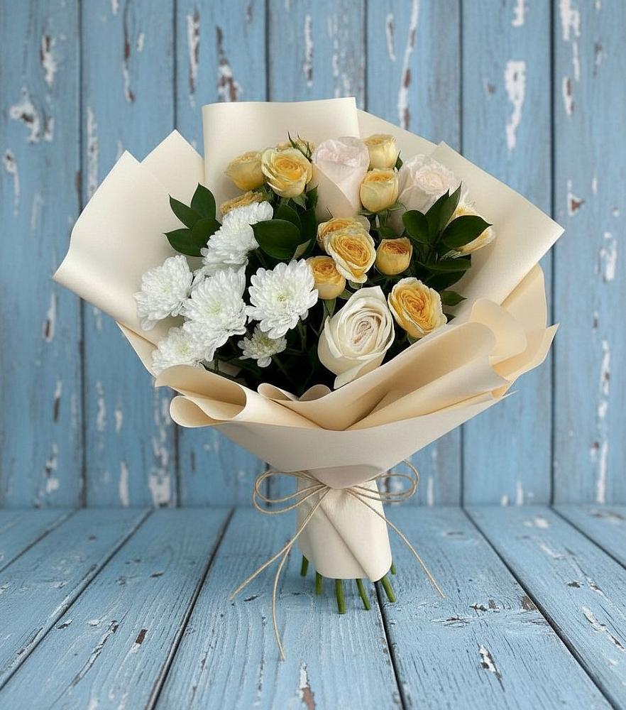 Букет цветов из: Розы и Хризантемы в Ермишь