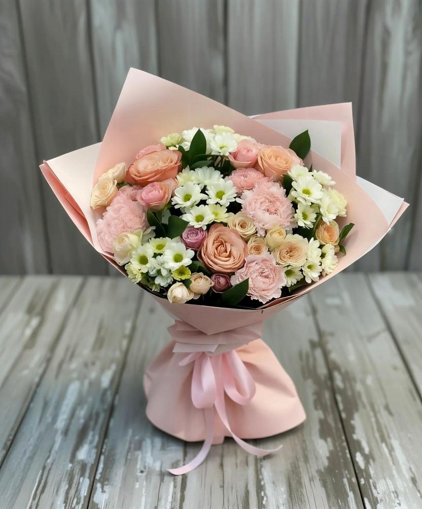 Букет цветов из: Гвоздики, Розы и Хризантемы в Ермишь