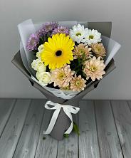Букет цветов из:  Розы, Герберы и Хризантемы в Ермишь