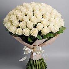 Букет 101 беля роза Белоснежка в Ермишь