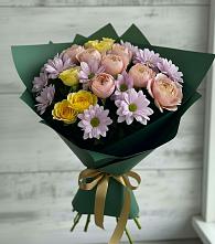 Букет цветов из:  Хризантемы и Розы в Ермишь