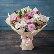 Букет цветов из:  Хризантемы, Альстромерии и Розы в Ермишь