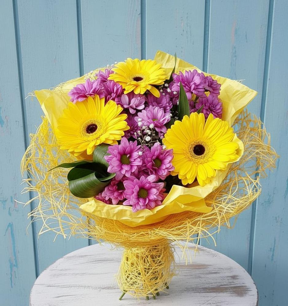 Букет цветов из: Хризантемы и Герберы в Ермишь