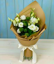 Букет цветов из:  Хризантемы и Лизиантусы #REPLACE_PRED# Ермишь