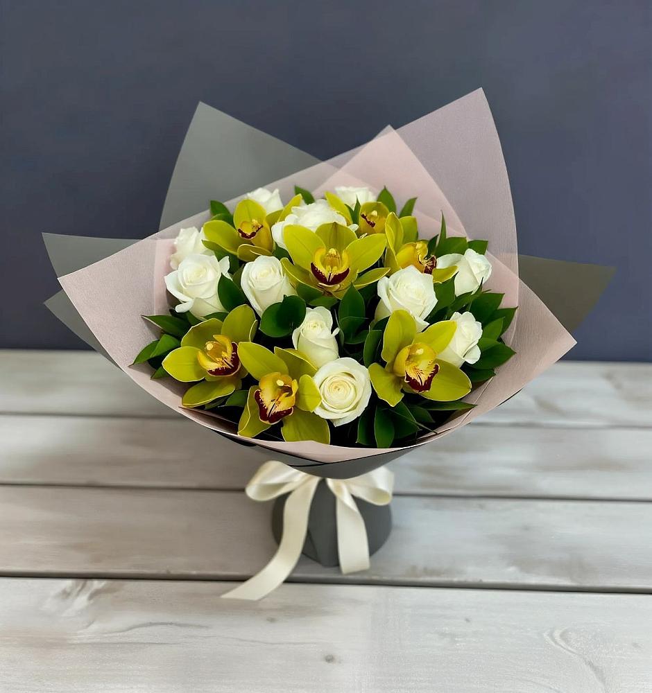 Букет цветов из: Орхидеи и Розы в Ермишь