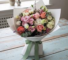 Букет цветов из:  Розы, Лизиантусы и Гвоздики в Ермишь