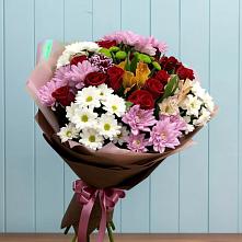 Букет цветов из:  Розы, Хризантемы и Альстромерии в Ермишь