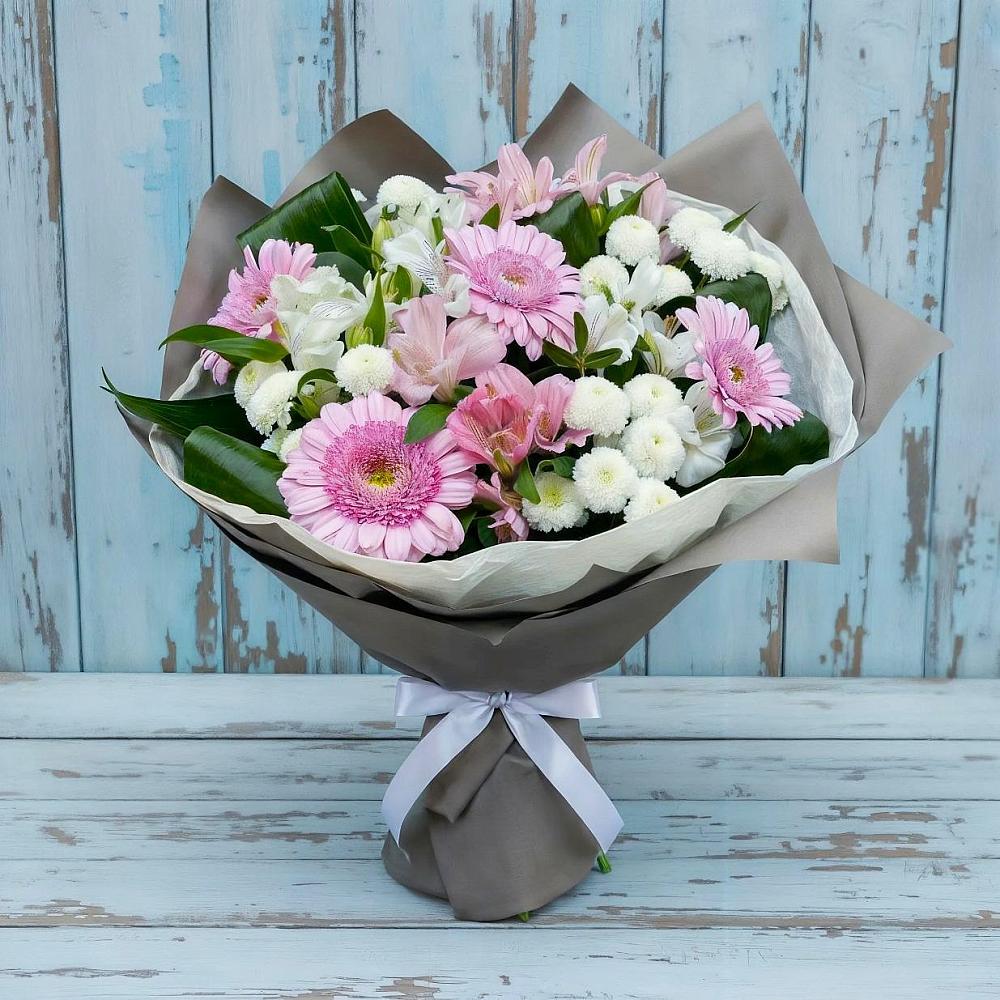 Букет цветов из: Герберы, Альстромерии и Хризантемы в Ермишь