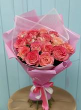 Букет 15 Розовых роз Равель в Ермишь